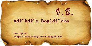 Vékás Boglárka névjegykártya