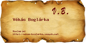 Vékás Boglárka névjegykártya